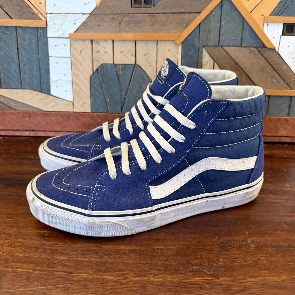 Vans Sk8-Hi High-Top Sneakers Beacon Blue/White Mens 9.5 Womens 11